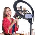 HFT Ring Light Sürekli Led Işık Seti - Mikrofon Tutuculu Kumandalı Tripod 18
