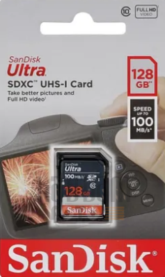 Sandisk 128GB 100mb/sn Ultra SDXC UHS-I Hafıza Kartı