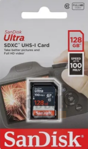 Sandisk 128GB 100mb/sn Ultra SDXC UHS-I Hafıza Kartı