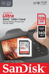 Sandisk 128GB 140mb/s Ultra SDXC UHS-I Hafıza Kartı