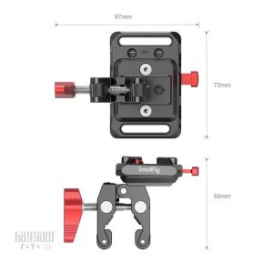 SmallRig 2989 Yengeç Şekilli Kelepçeli Mini V Montajlı Akü Plakası
