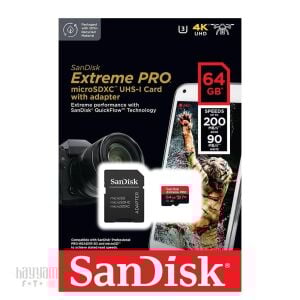 Sandisk Extreme Pro 64GB Micro SD Hafıza Kartı 200Mb/90Mb