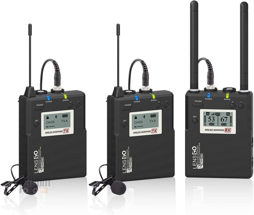 LENSGO LWM-338C Kablosuz İkili Yaka Mikrofonu Seti