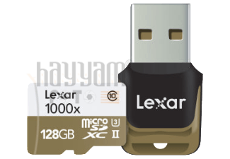 128GB Lexar® Professional 1000x microSDHC™/microSDXC™ UHS-II, up to 150MB/s read 90MB/s write
