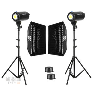 GDX HD-200W Led Video Işığı 2'li Full Set (60x90 Softbox + 260cm Işık Ayağı)