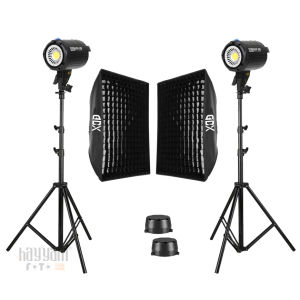 GDX HD-60W Led Video Işığı 2'li Full Set (60x90 Softbox + 260cm Işık Ayağı)