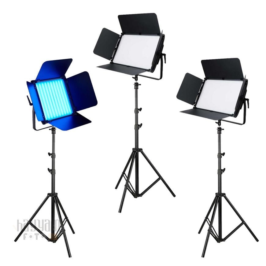 GDX RGB'li Panel Led Video Işık Seti - 1700W