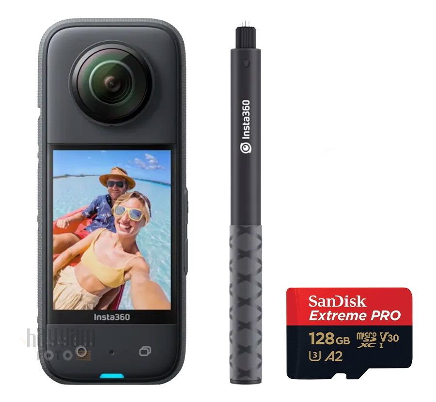 Insta360 X3 360° Kamera + 114cm Selfie Stick + 128GB MicroSD
