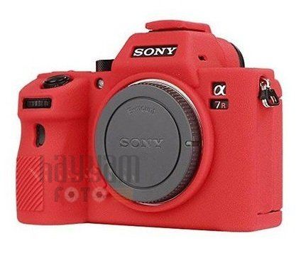 Andoer (Sony A7 III A7R III A9) İçin Koruyucu Silikon Kılıf (Kırmızı)