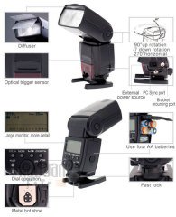 Mcoplus MT600 Tepe Flaş (Canon)