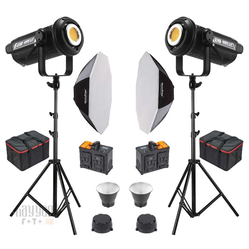 GDX LV-700C-II 2'li Full Set (95 cm Bowens Octagon Softbox + 260 cm Kalın Işık Ayağı)
