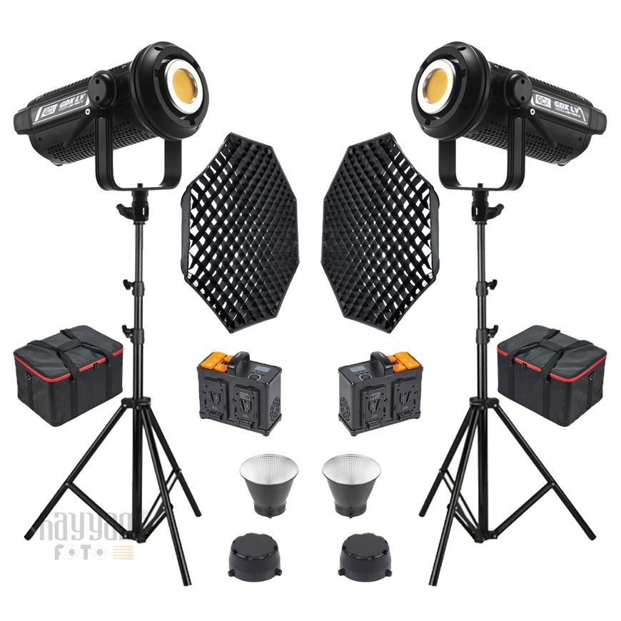 Gdx LV-700C-II B Bi Color Led Video Işığı 2'li Full Set (Gridli 170 Octa Softbox + 260 cm Kalın Işık Ayağı)